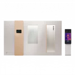 Druschke cryoE2 all in one Kältekammer in weiß mit Thermografiestehle rechts daneben