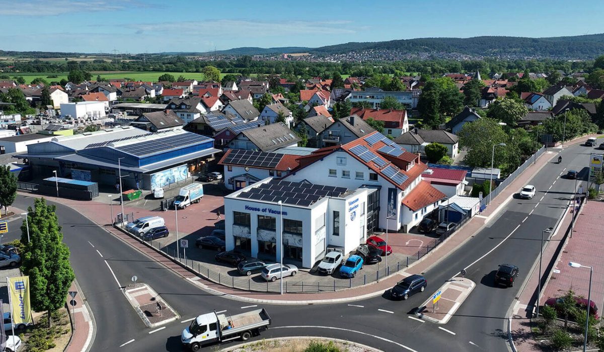 Luftaufnahme des Firmensitz in Hailer-Meerholz