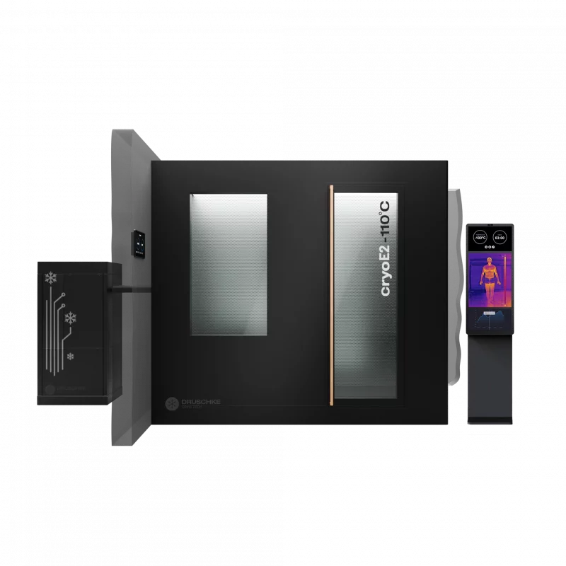 cryoE1 build-in Kältekammer mit Stehle Ansicht vorne